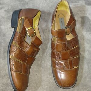 Stacy Adams Huaraches Fisherman Sandal Shoes Mens 11M Brown Comfort Flex Leather